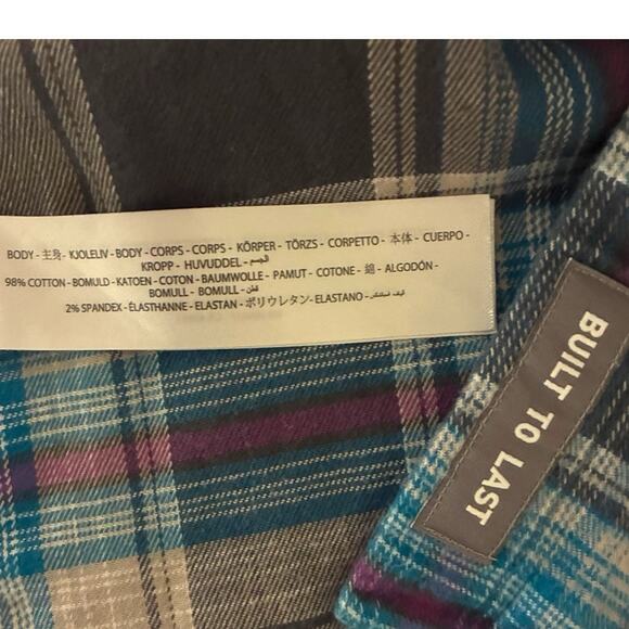 Ariat Shirt Size Small Casual Ranchwear Plaid Rebar DuraStretch Workman Flannel - Picture 5 of 7